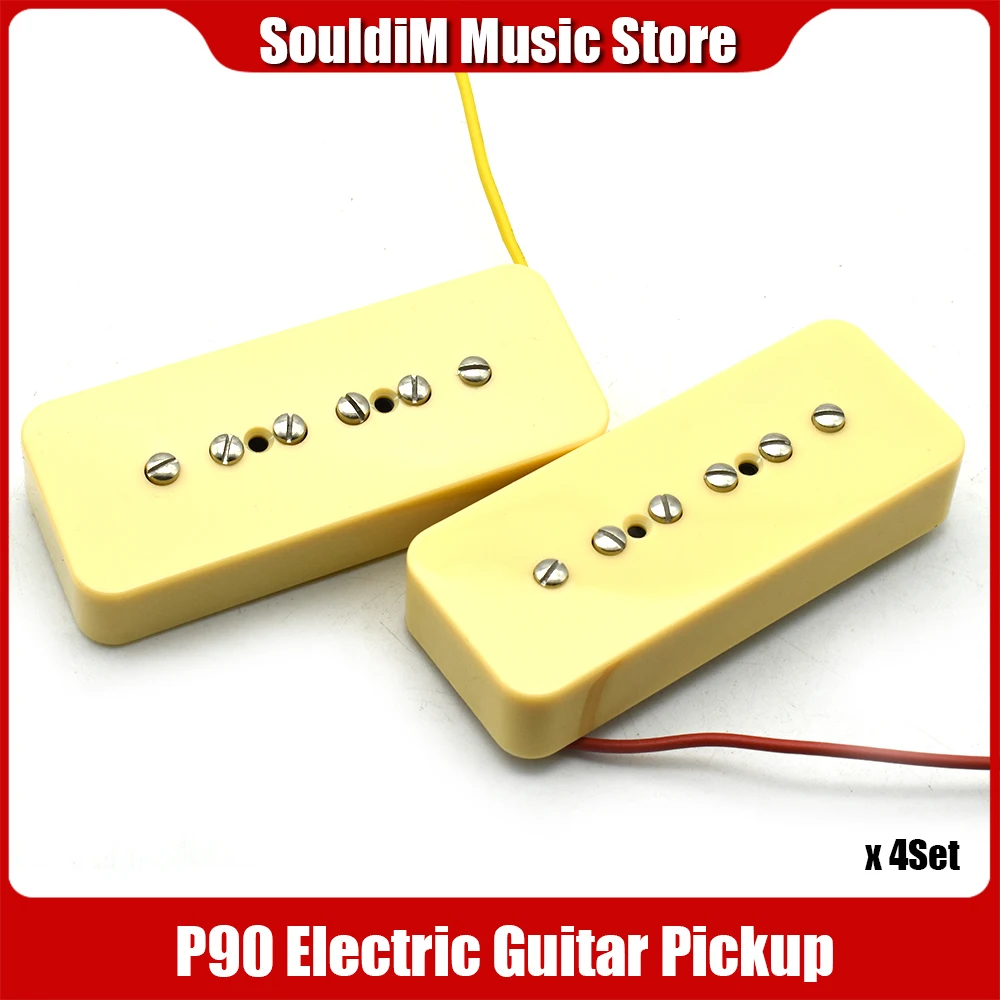 

4Set P90 Electric Guitar Humbucker Pickup Neck Bridge Pickup for Guitar P90 Guitar Accessories