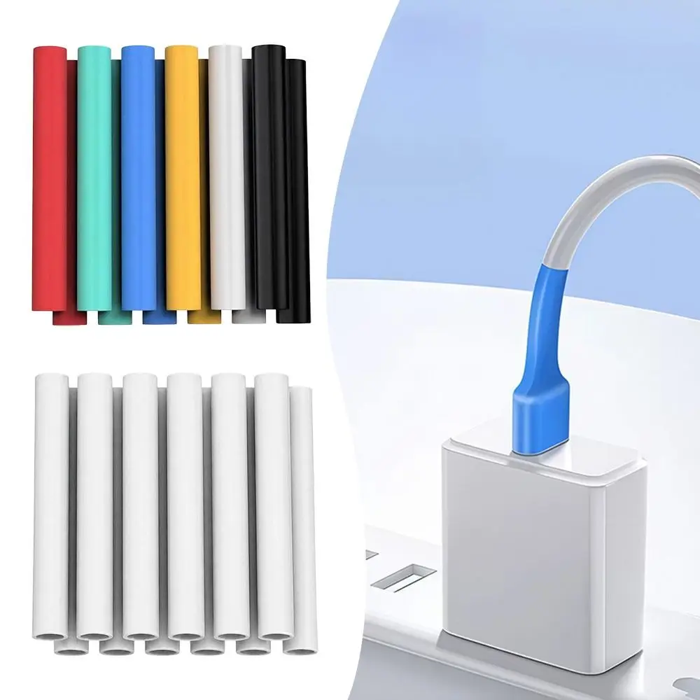 10Pcs Waterproof Charging Cable Sleeve USB Cable Protector Wear Resistant Heat Shrink Tubing Flexible Cable Protector Sleeve