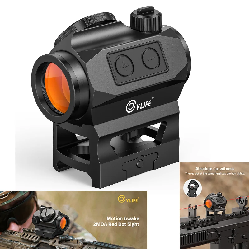 

CVLIFE Red Dot Sight Tactical Rifle Scope Optics Reflex Riflescope 2MOA Optics With Motion Awake for 20mm Picatinny Rail Mount