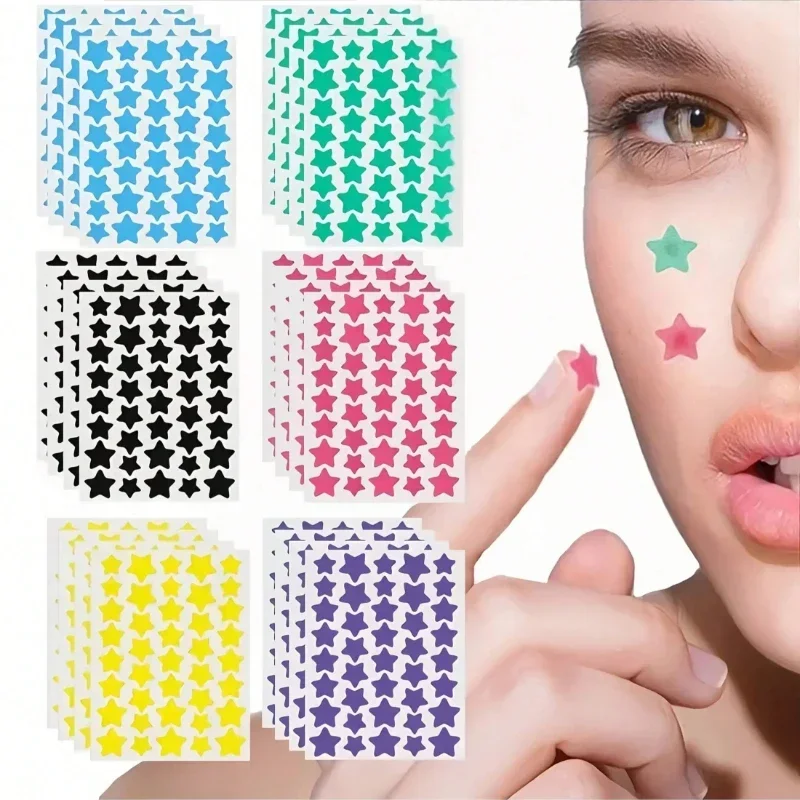 

40 stickers per sheet, colored pentagram decorative stickers - Christmas face decoration, makeup to cover up facial blemishes
