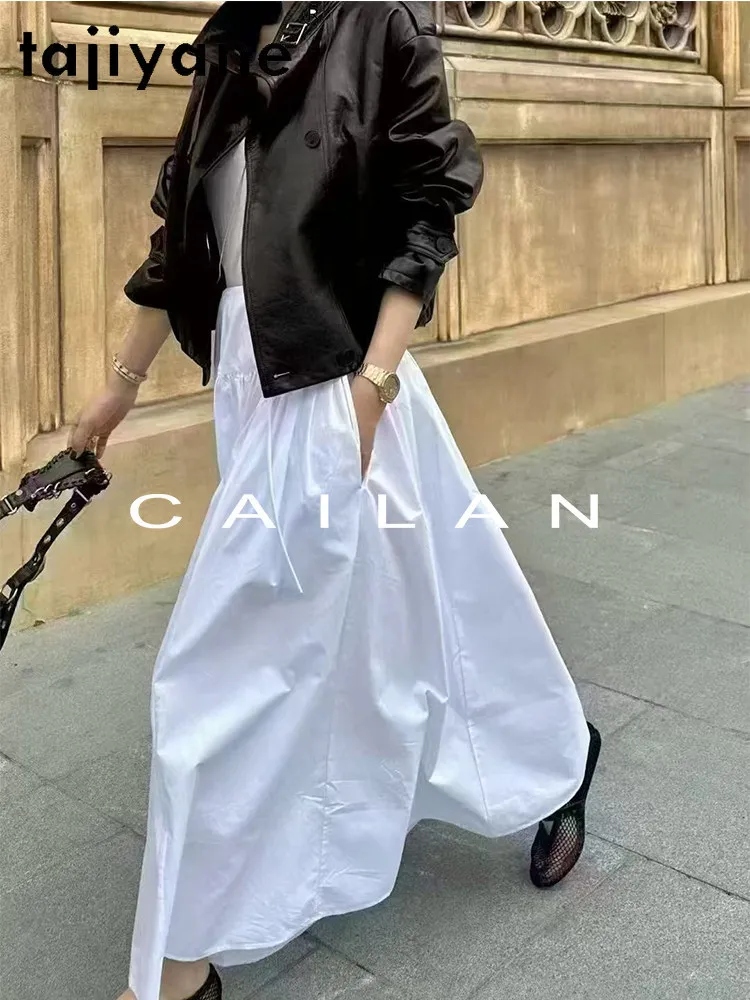 TAJIYANE 本物の山羊革レザージャケット女性スタイリッシュなダブルブレストコートショート本革ジャケット 2026 秋服 шуба