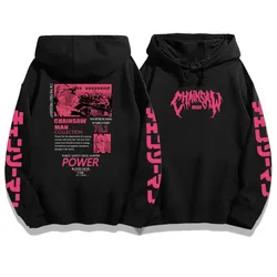 Hot Anime Chainsaw Man Power Graphic Print Hooded Men Women Prevalent Hoodies Oversized Streetwear Harajuku Unisex Sweatshirt