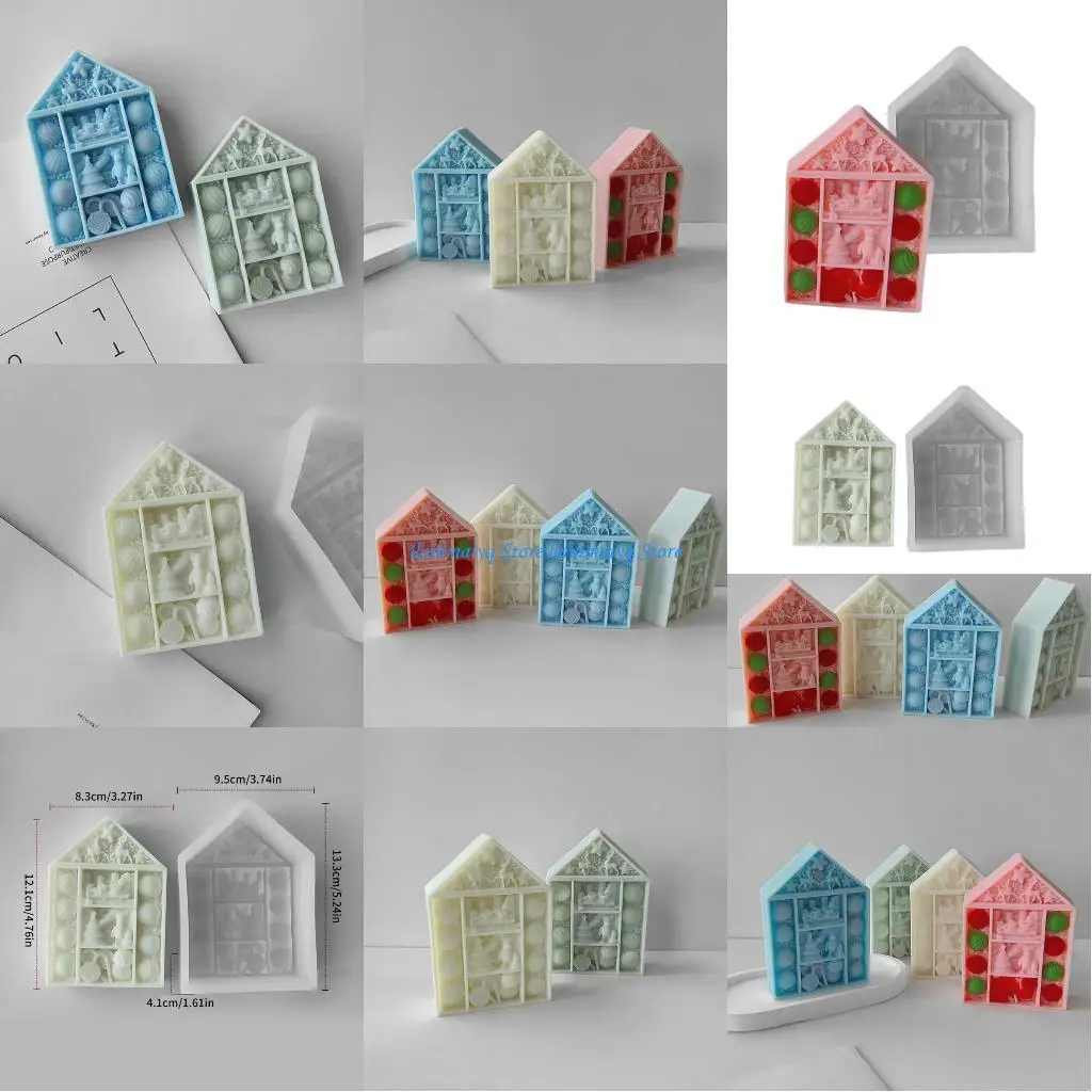 

573B DIY силиконовые формы для мыла в форме дома силиконовые формы для свечей аксессуары для ручного изготовления форма для мыла