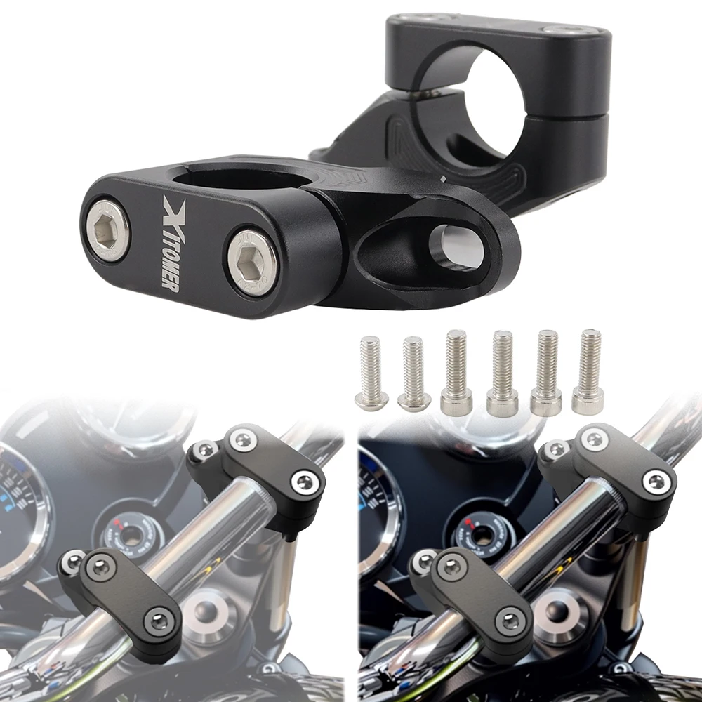Para Triumph Speed Triple 1050i R RS S 1200RS Street Triple 675 R RS S 765 R/RS/S: Suporte de Guidão com Deslocamento Traseiro para Guidão Fat Bar