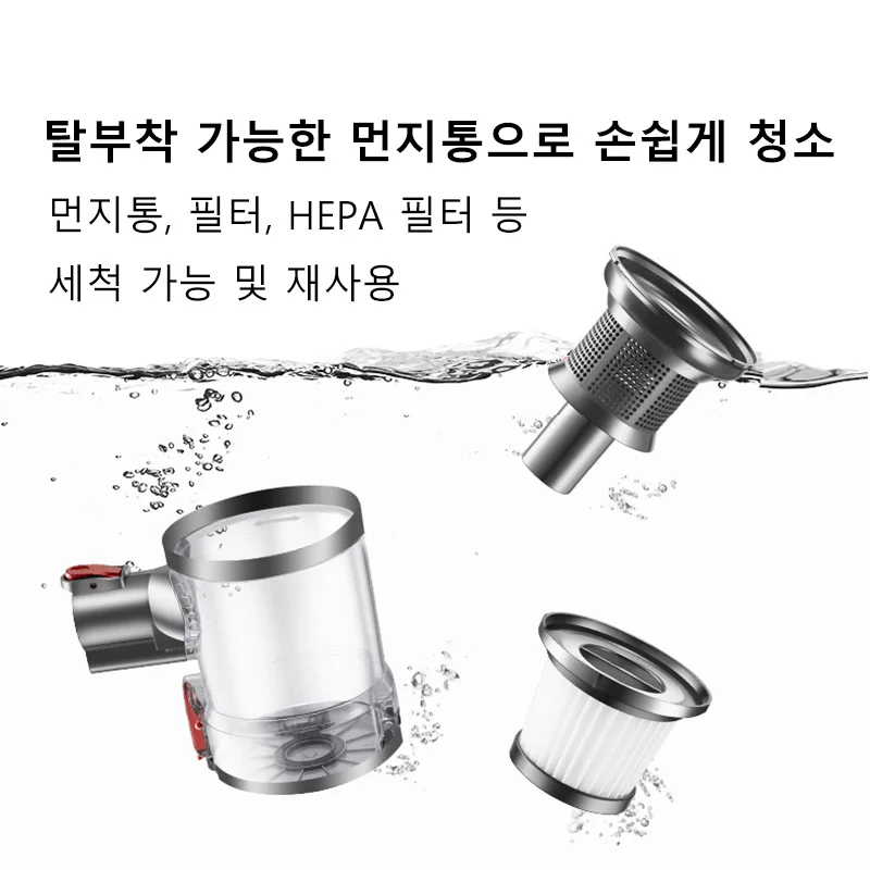 무선 핸드 헬드 진공 청소기 25kPa 강력한 흡입 듀얼 모터 LED 조명 분리형 배터리 ... - 4