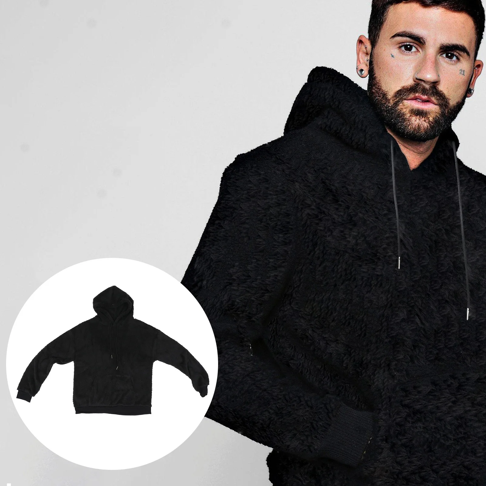 

1Pcs Man Hoodie Casual Fashion Warm Autumn Winter Clothes Pullover Sweatshirt Big Front Hoodies Warm Hoodies