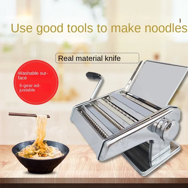 Longkou Fuxing Brand Manual Household Noodle Pressing Machine Small Hand Operated Stainless Steel with Support Plate New