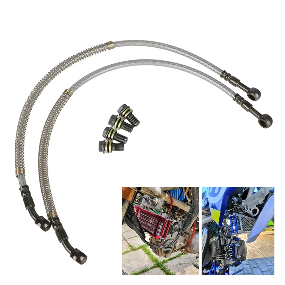 

Universal Oil Pipe Motorcycle Engine Oil Cooler Hose Assembly Lines & Screw Gasket For Most Motocross Monkey Dirt Pit Bike ATV