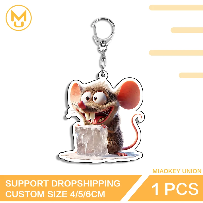 Crazy Mouse Lobster Clasp Acrylic Key Chains Waterproof Exquisite Animelover Unique For Backpack Clothes Hat Jewelry Gifts