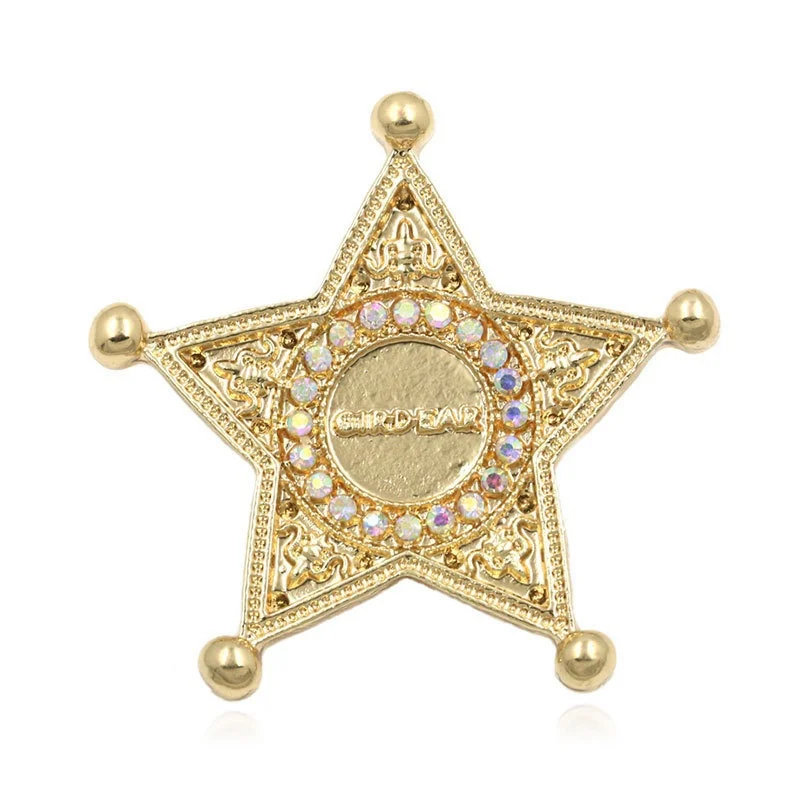 Pentagram Brooch Jewelry For Women/men Fashion Jewelry Brooch Pins Metal Scarf Wedding Gift Diy Jewellery Accessories