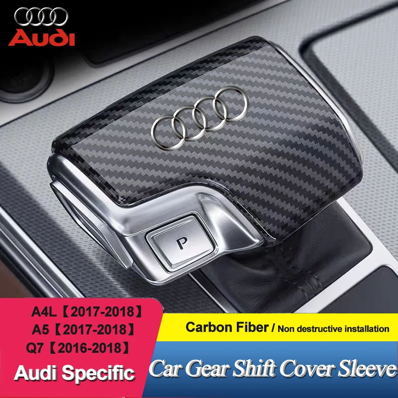 Carbon Fiber Car Shift Lever Cover Sticker Decorative Accessories For Audi Q5 A8 A3 A4 A5 A6 A7 Q3 Q7 A8L S6 S7 S3 Q2L Q5L A1 A2