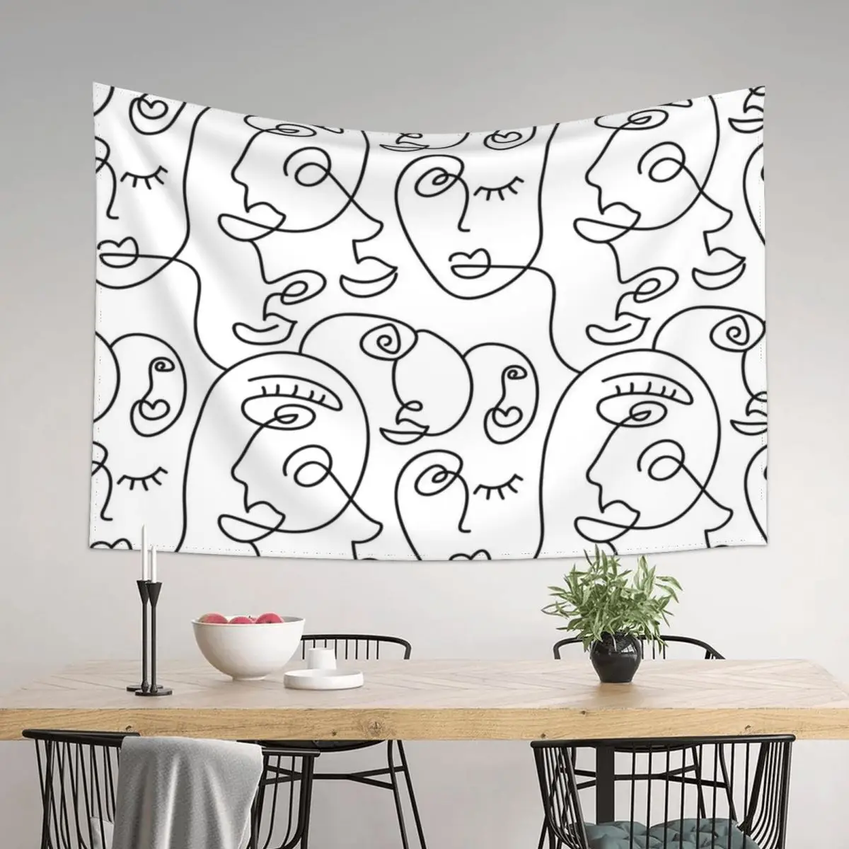 

Face to Face to Face Tapestry Home Decor Aesthetic Bathroom Decor Wallpaper Tapestry