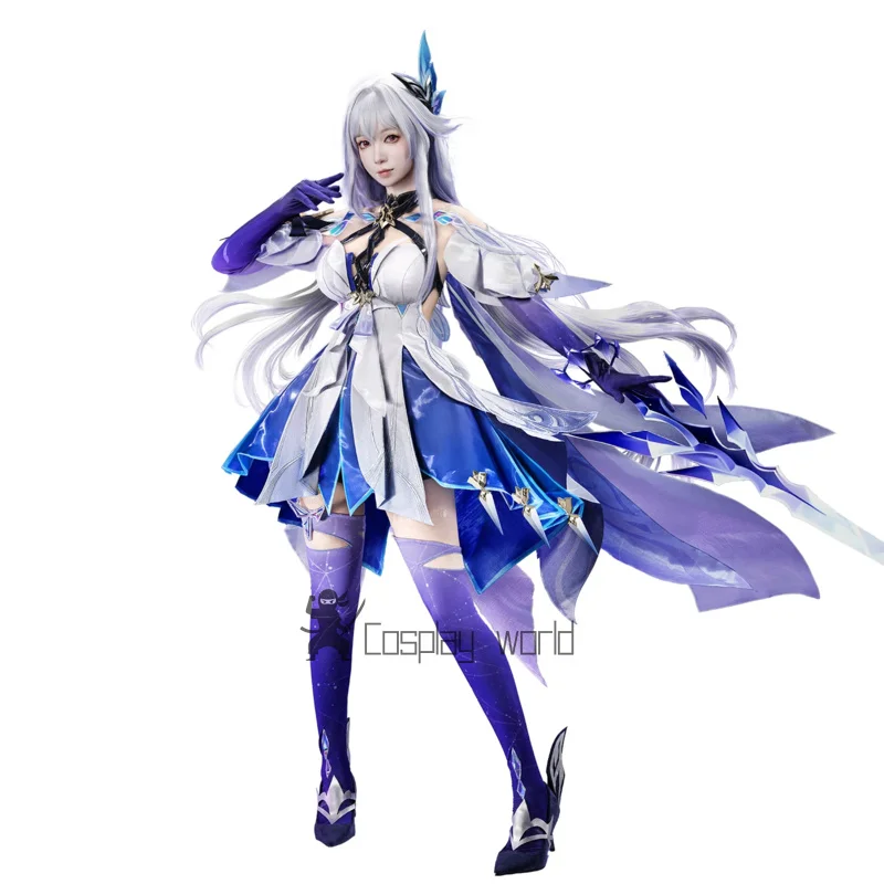 

New Game Genshin Impact Skirk cosplay costume Dress gloves props accessories set Halloween Carnival sweet women's man uniform