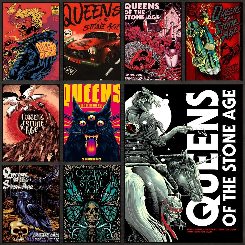 Band Queens Of The Stone Age Rock Poster Peel And Stick Wall Art PP Waterproof HD Bedroom Living Room Home Decor Gift