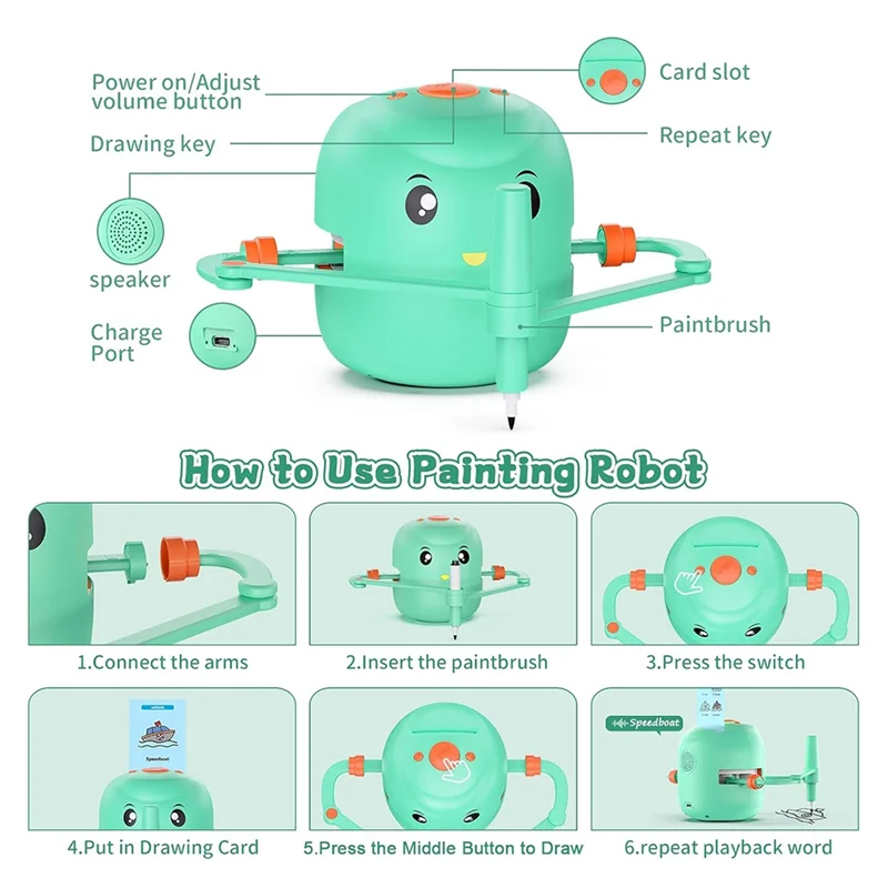 

Precisionn Children's Intelligent Painting Robot, An Ideal Gift For Children Over 5 Years Old