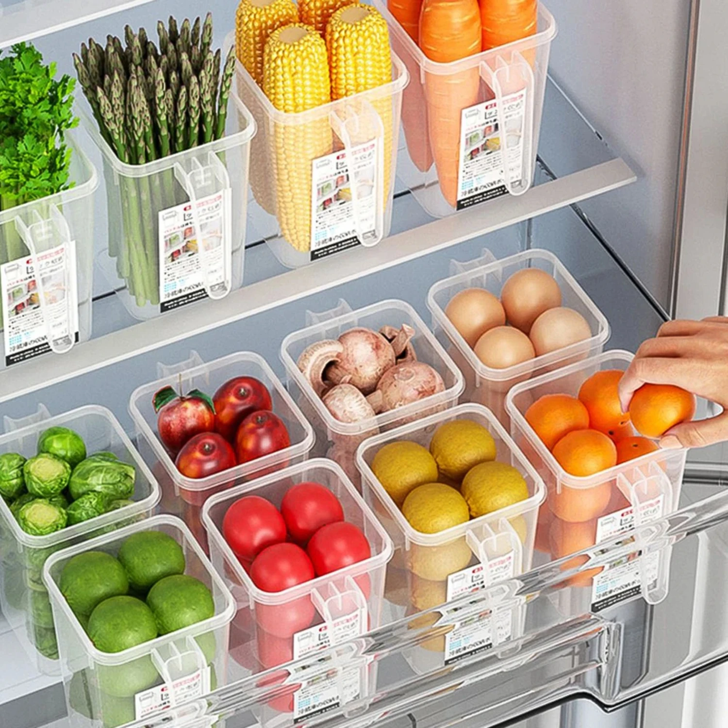 Organizer Refrigerator Side Door Drawer-Type Box for Kitchen Accessories - Convenient Rack for Vegetables, Eggs, and Meat Storag