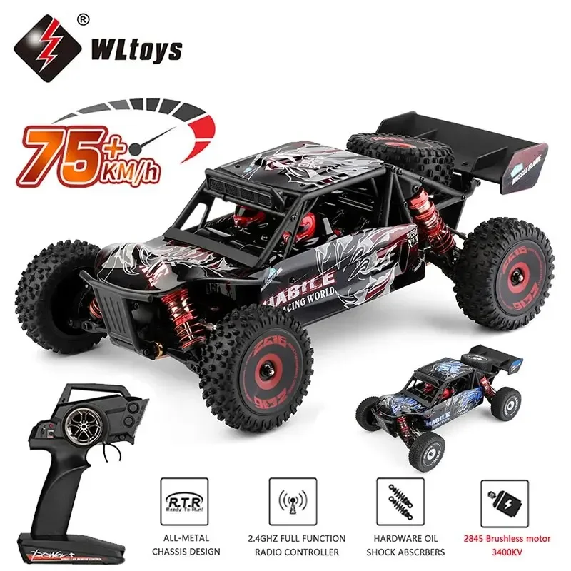 WLtoys 1/12 124016 124018 RC Car 75km/h High Speed Remote Control Truck 4WD Off-Road Drift Climbing Racing Cars Toys for Boys