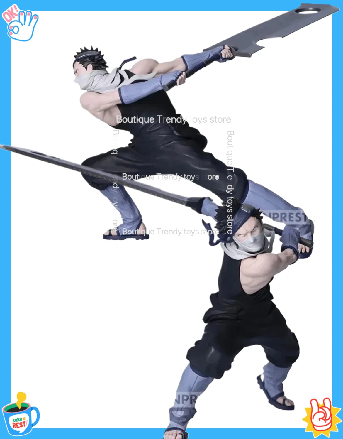 

Bandai Original Banpresto Anime Naruto Shippuden Vibration Stars Momochi Zabuza PVC Action Figure Model Collectible Toys