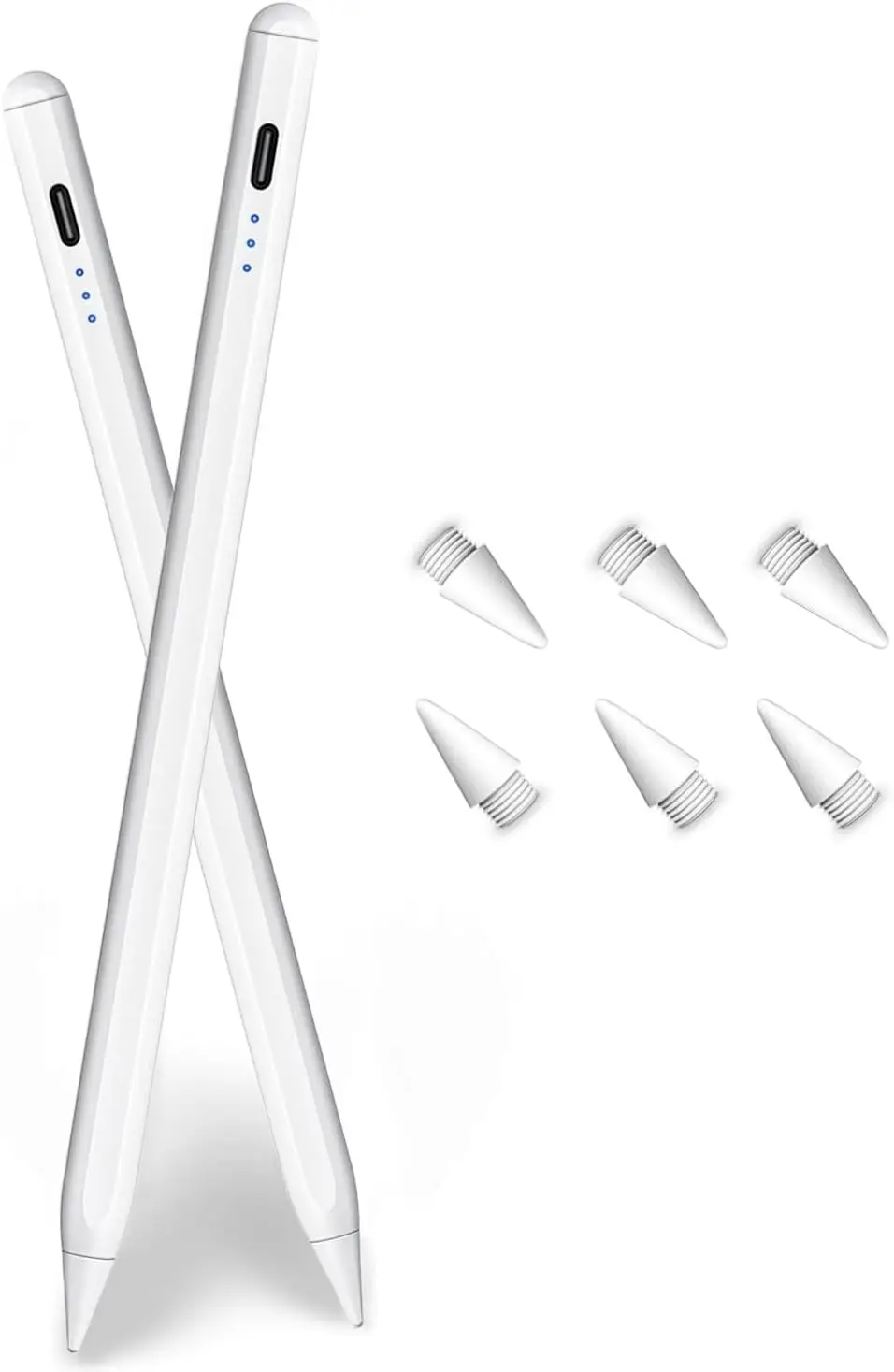 

Набор из 2 активных стилусов для iPad моделей 2018-2025 годов, быстрая зарядка, функция распознавания ладони и чувствительность к наклону