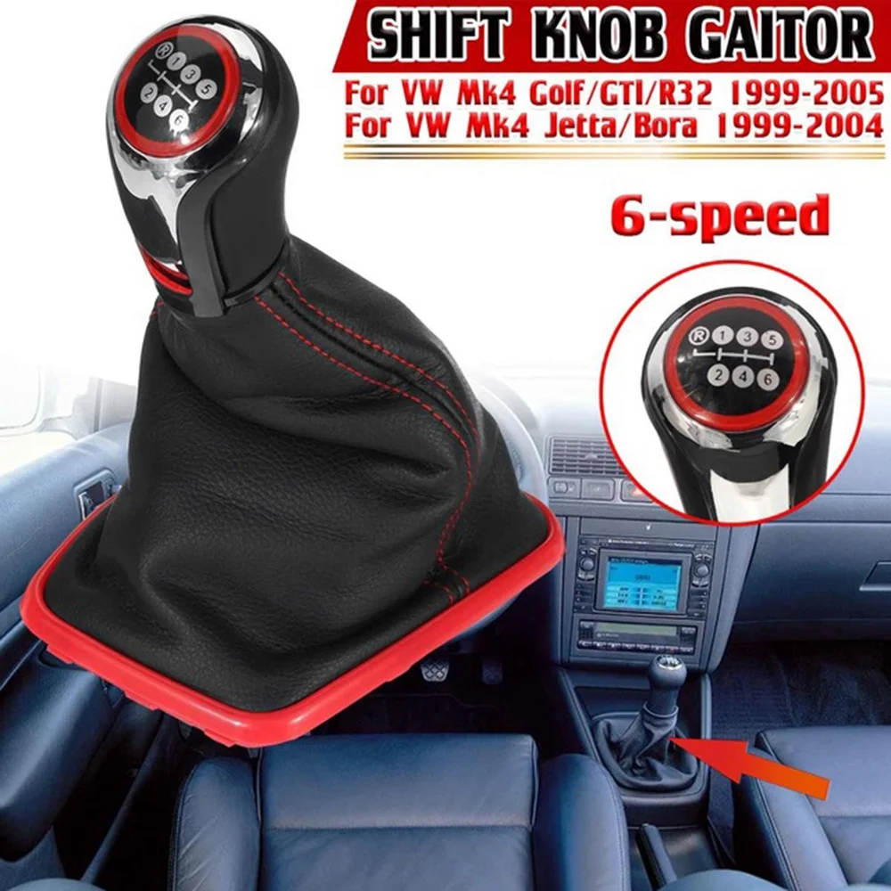 Dustproof 6 Speed Car Gear Shift Knob Gaitor Lever Shifter Boot for Mk4 Golf R32 Jetta Bora