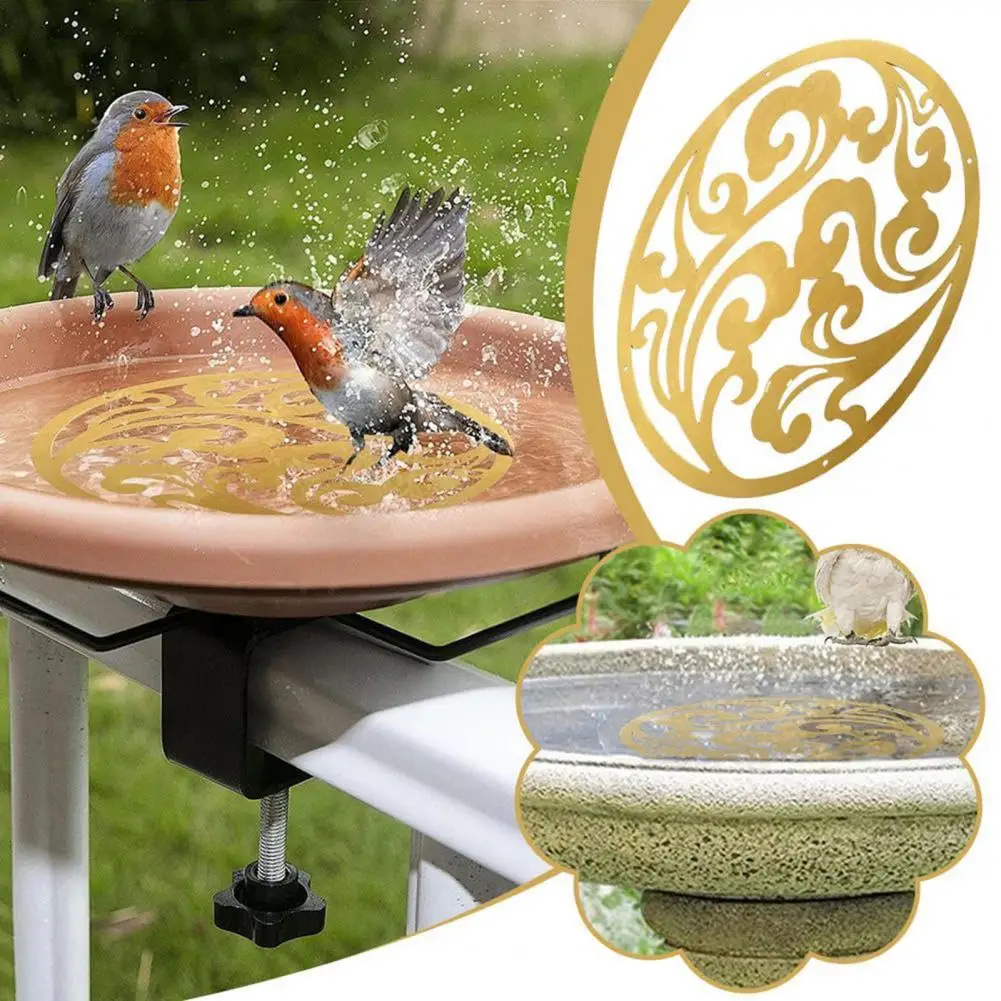 Purificador de agua de latón para pájaros, placa de purificación de disco a prueba de herrumbre para baño de pájaros, suministros para mascotas al aire libre, agua segura para árbol