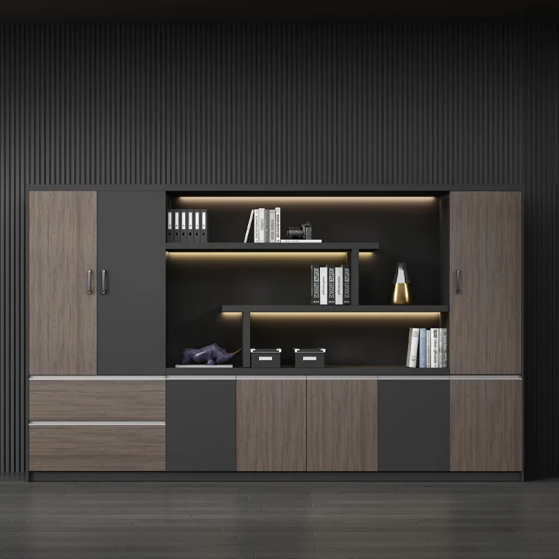 Boss File Cabinet Data Cabinet Office Locker Modern Office Background File Bookcase Wooden Display