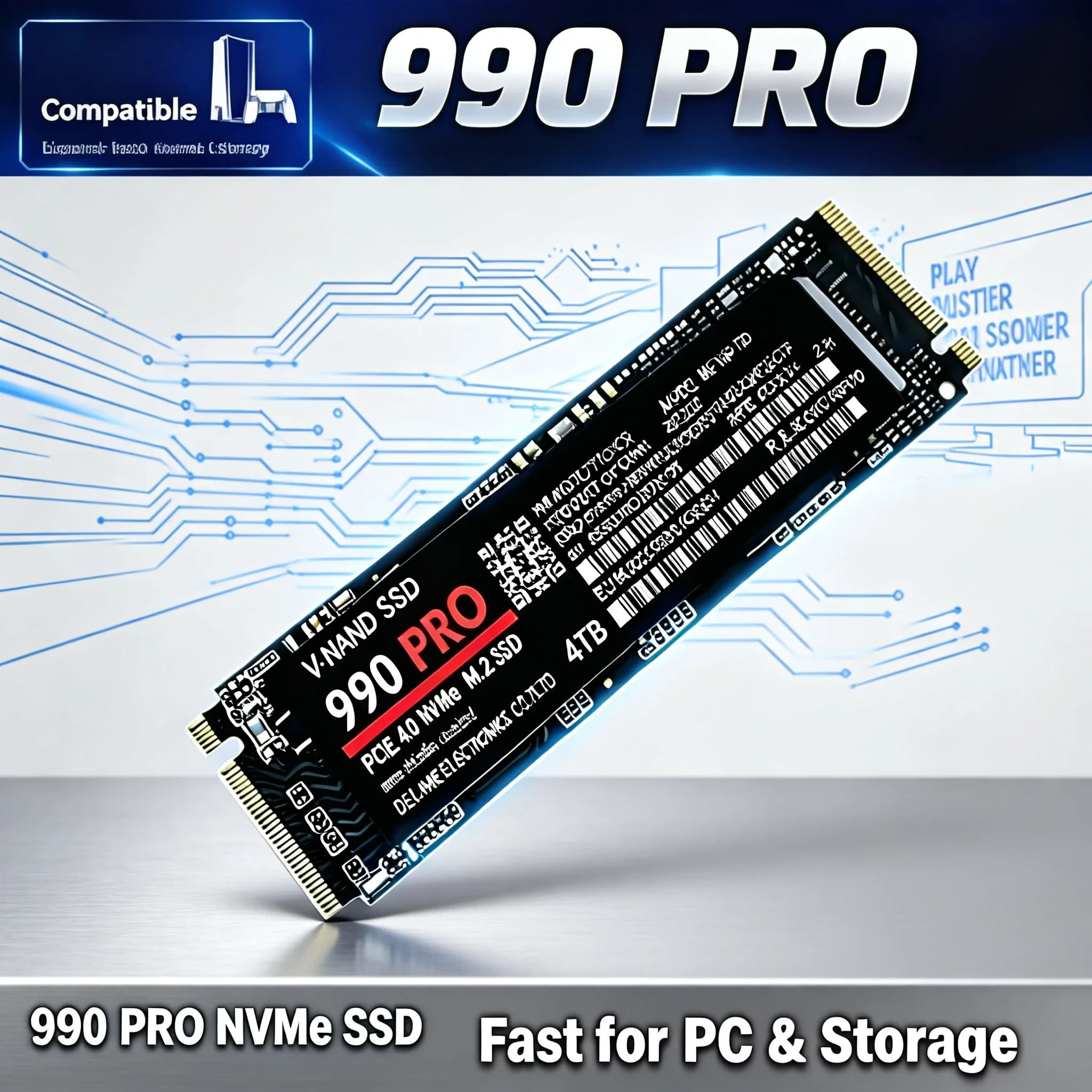 SATA SSD NVMe Original 990Pro M.2 4TB Ultra-High-Speed Transmission NAND Internal Hard Drive for Ultrabooks And Tablet Computers