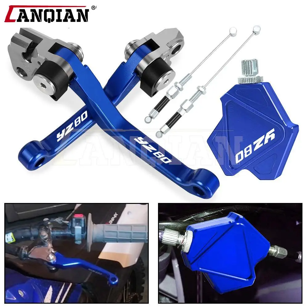 

YZ80 Dirt Bike Brake Clutch Levers Stunt Clutch Easy Pull Cable System Set For YAMAHA YZ 80 2001-2013 2014 Motocross Accessories