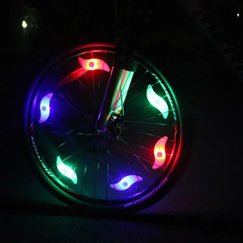 Luce del raggio della ruota della bicicletta Mini LED Neon Bike Spoke Light 3 modalità di illuminazione spia di sicurezza luce da ciclismo accessori per biciclette