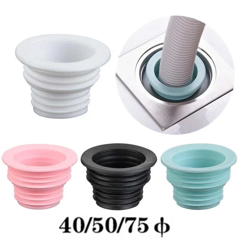 Bathroom Kitchen Floor Drain Pipe Sewer Anti Odor Seal Ring Sealing Plug Silicone Proof Sealing Cover Washing Pipe Connector