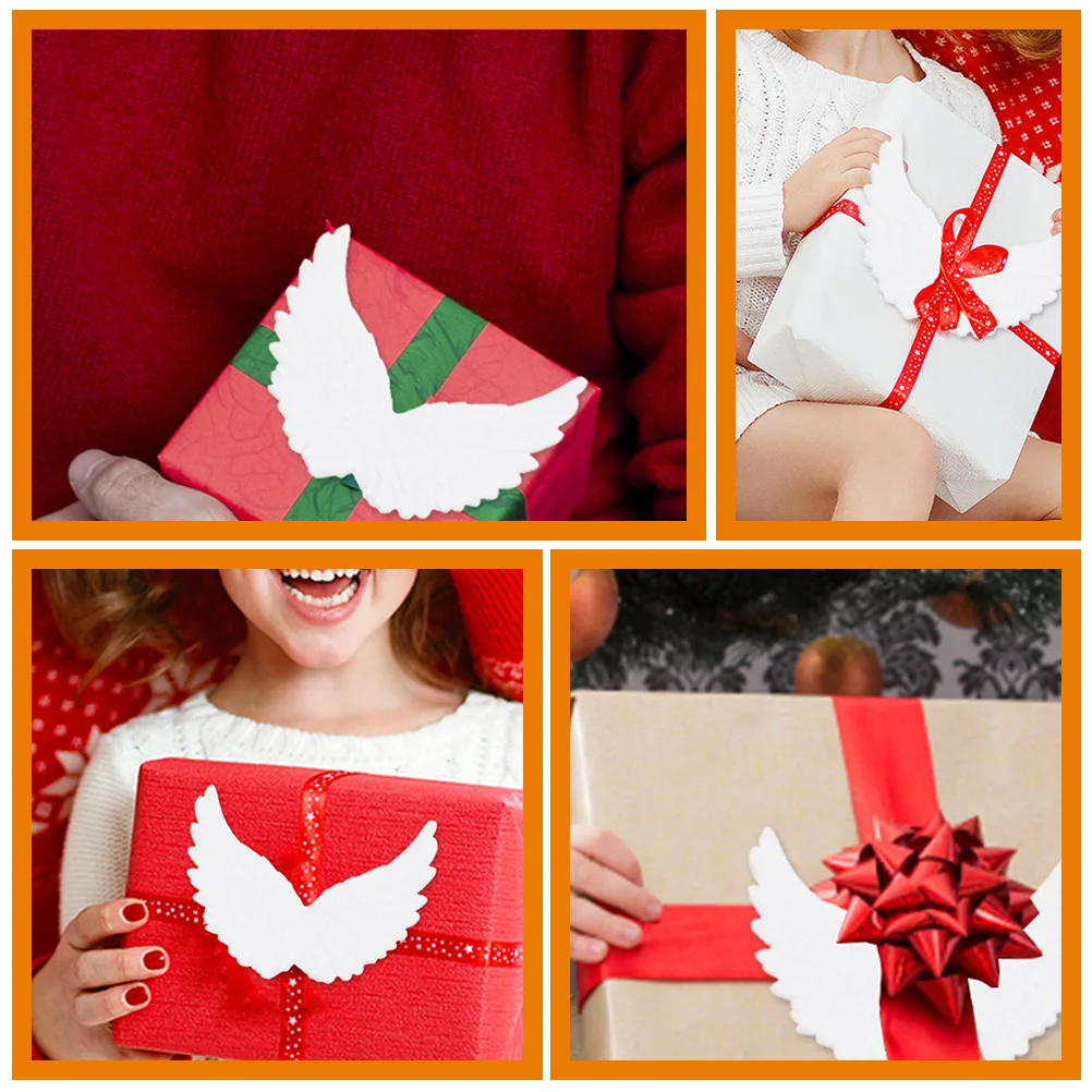 

10 Pcs Christmas Ornaments Angel Wings Accessories Crafts Mini Diy Accessory Tiny