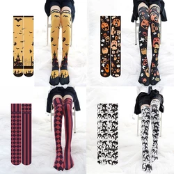 Cartoon anime striped halloween cat claw stockings trendy women's over-the-knee stockings Lolita sweet sexy thigh stockings