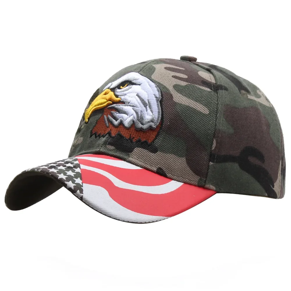 

Patriotic Eagle & American Flag Embroidered Baseball Cap Embroidery Casual Breathable Sports Hat Outdoor Dad Hats