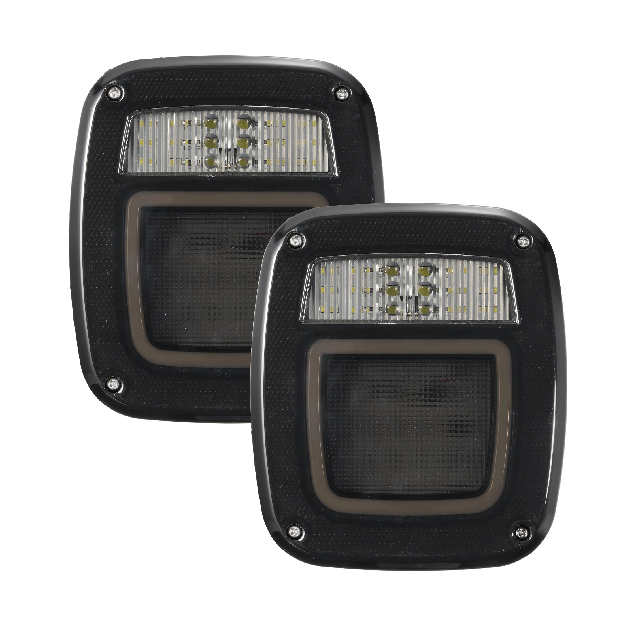 

83LEDs Tail Light Assembly Rear Stop Brake Reversing Lamp License Plate Light for Jeep Wrangler JK TJ YJ CJ Trailer Van RV