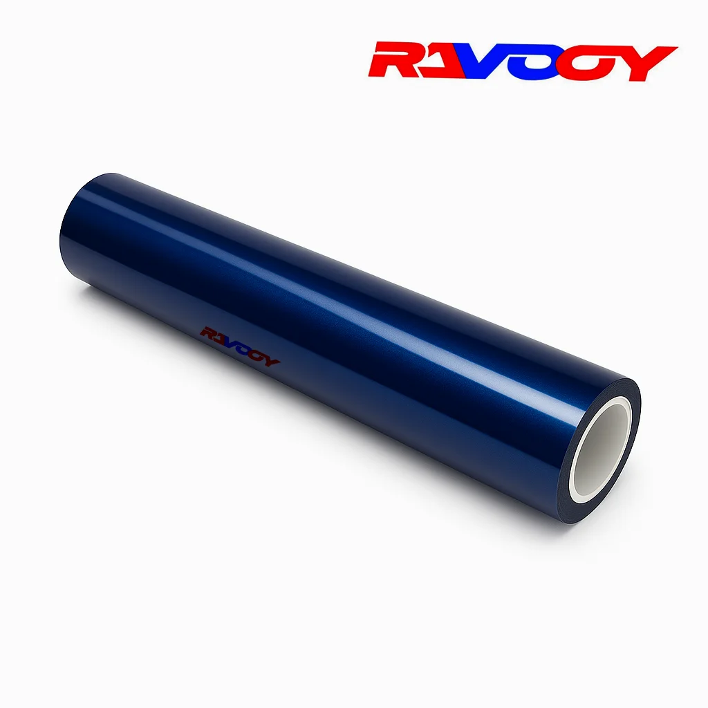 

High Quality Glossy Metallic Deep Blue Vinyl Wrap Film Self-Adhesive Auto Tuning Motorcycle Stickers Durable Foil