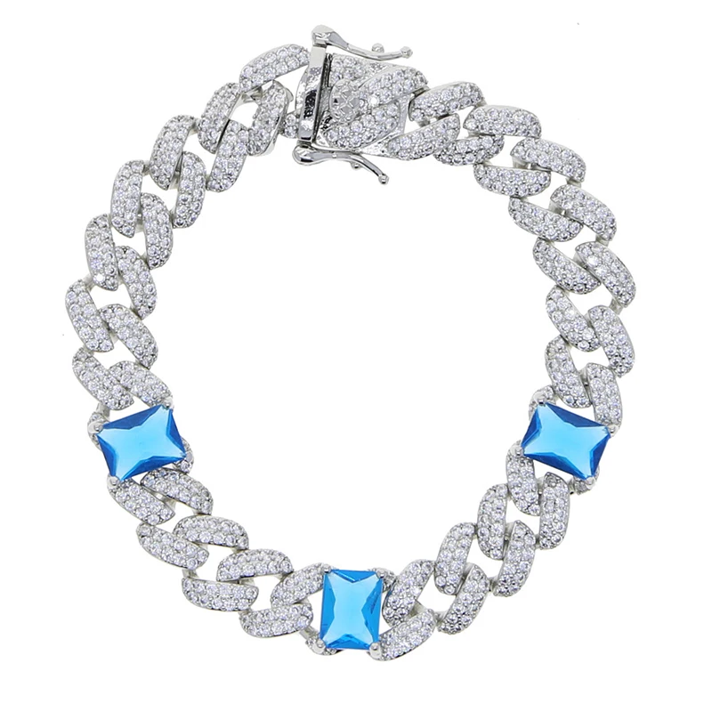 hip-hop-5a-cz-stone-paved-bling-iced-out-blue-stone-cuban-link-chain-bracelets-bangle-for-men-rapper-jewelry-silver-color