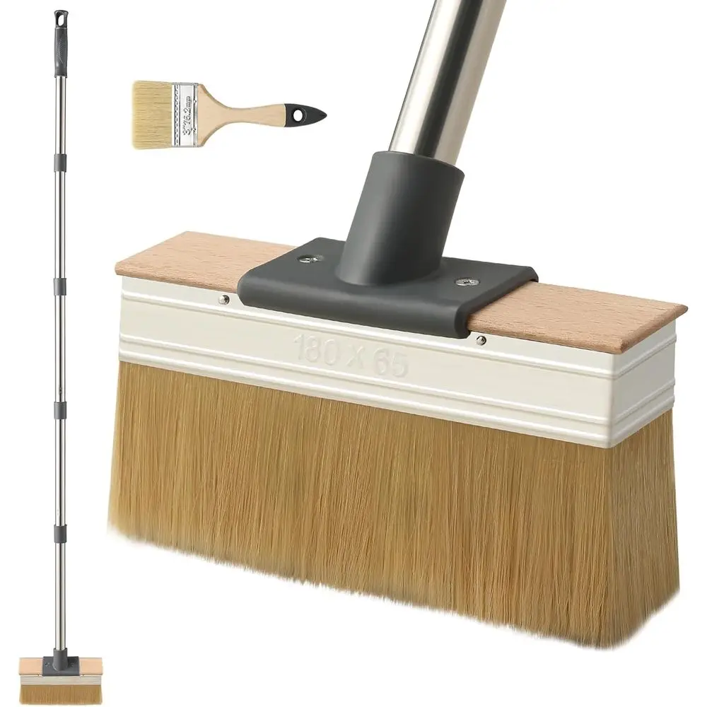 

Long-Handled 59 Wide Deck Stain Brush for Outdoor Wood, Patio, Wall, and Furniture Application