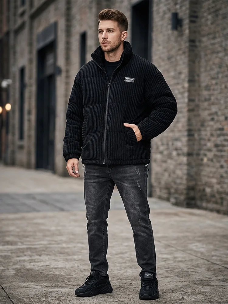 Streetwear Brand China - Giacca Invernale da Uomo in Corduroy