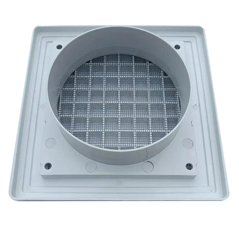 Air Exhaust Outlet Plastic Vent Grille 100MM And 150MM With Steel Mesh Suitable For Wall Or Eaves Installation