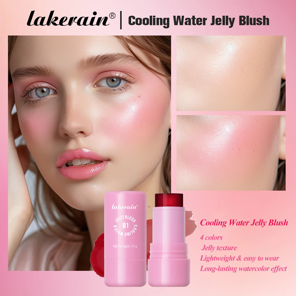 Original Cooling Water Jelly Blush Stick Blush Tinted Cosmetics Tint Stick Watercolor Multi-Use Matte Blush Makeup For Women