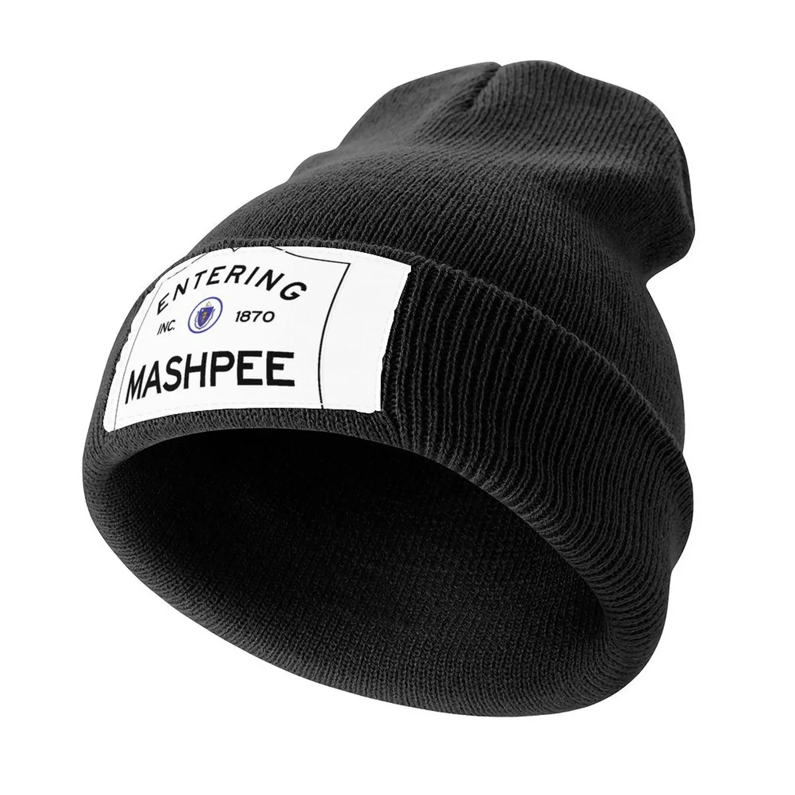 

Entering Mashpee Massachusetts - Commonwealth of Massachusetts Road Sign - Cape Cod! Knitted Cap Bobble Hat Men Women's