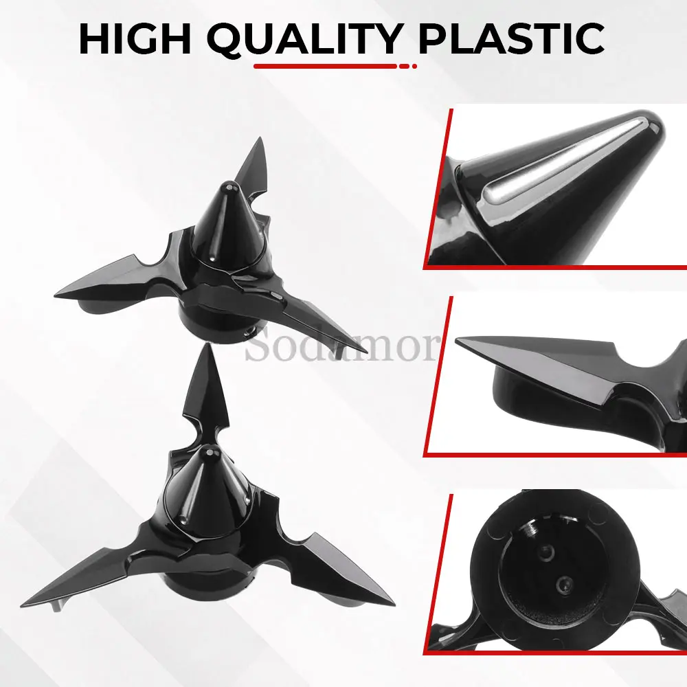 Motorcycle 1 Pair of Front Axle Nut Cover Caps Plastic Black Accessories For Harley Electra Glide Ultra Limited FLHTK 2010-2024