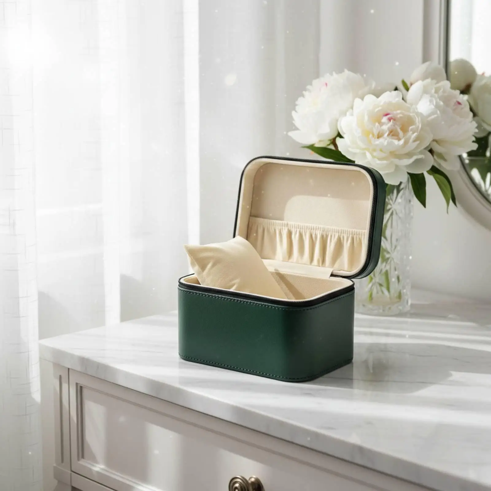 Portable Bracelet Box with Soft Interior Travel Watch Case Jewelry Storage Organizer for Gifts and Trips