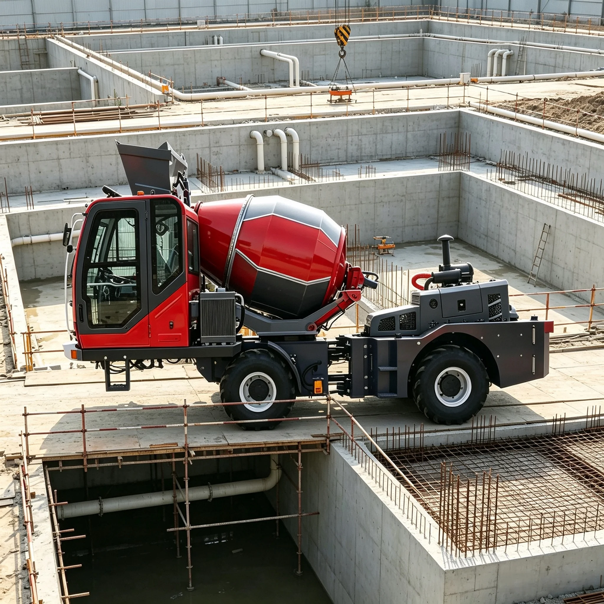 Long service lifespan External fast refueling port reversing drum mixer integrated mixer pump concrete mixer truck