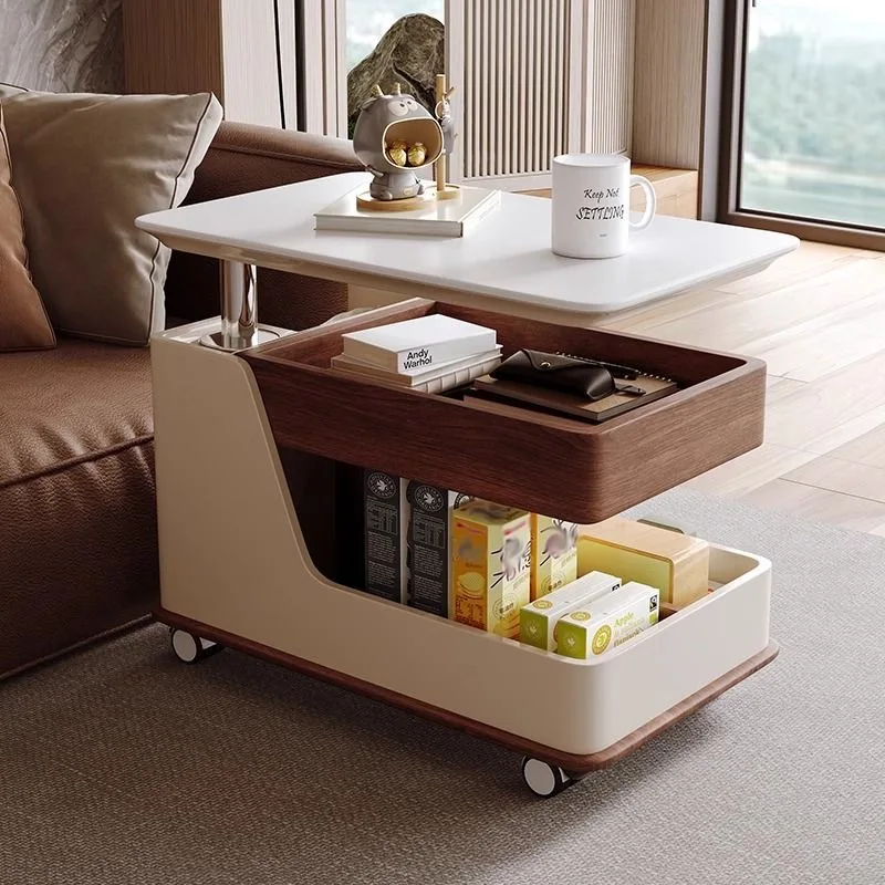 Multifunctional Mobile Sofa Side Trolley, Modern Simple Coffee Table Suitable For Small Living Space