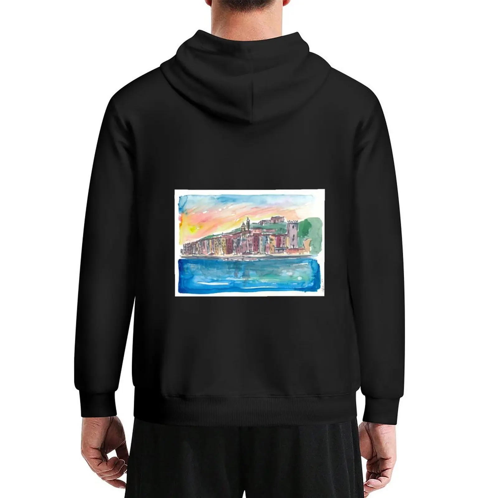 

Porto Venere Mediterranean Sunset In Italy Hoodie anime clothing men's coat mens clothing hooded shirt autumn hoodie