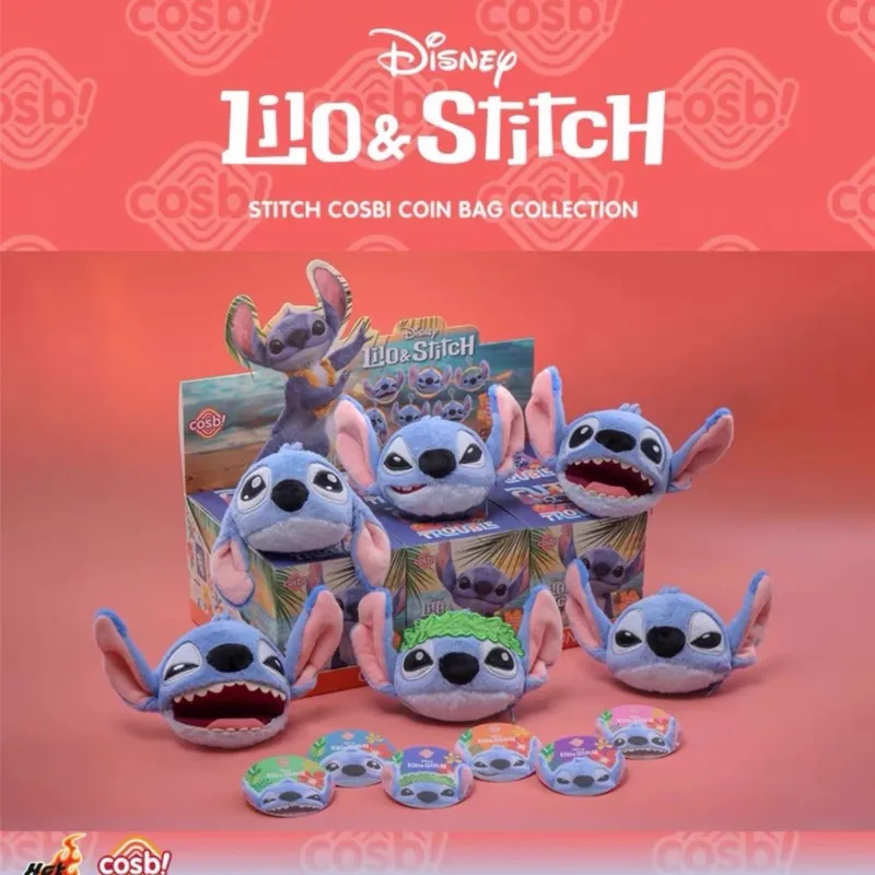 

New HotToys Stitch Cosbi Coin Bag Collection Pendant Trendy Blind Box Toy Collectible Soft Doll Lilo & Stitch Character Gifts