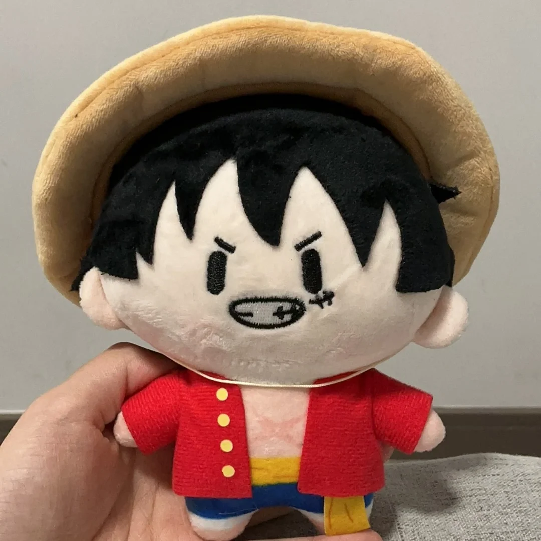 One Piece Monkey D. Luffy Q Version Big Head Style Plush Toy Desktop Ornament Handmade Doll Collectible Ornament Birthday Gift
