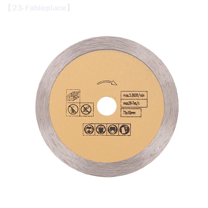 3 Inche Diamond Saw Blade 75mm Stone Cutting Disc Mini Toothless Cut Off Wheel For Marble CeramicConcrete Granite Cutting