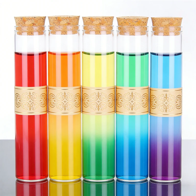 30PCS 10ml-100ml Mini Clear Straight Mouth Glass Bottles Wishing Vial & Cork Test Tube Bottle For DIY Wedding Dried Candy Flower